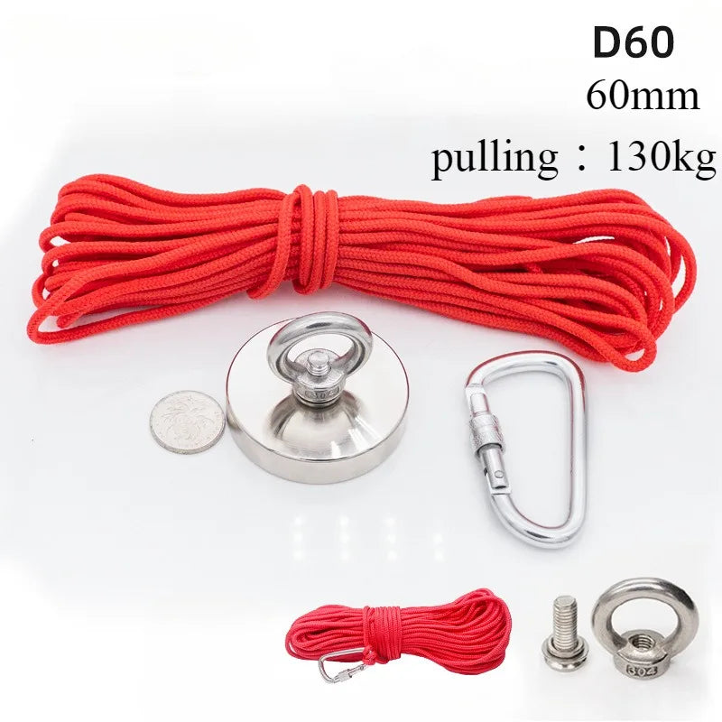 Super strong neodymium magnet, iron and boron lifting ring, magnetic suction cup, salvage artifact set