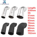 X Autohaux 51mm ID Inlet Turn Down Exhaust Tip T304 Stainless Steel Mandrel Bend Elbow Tube 230mm Length 125 Degree for Car