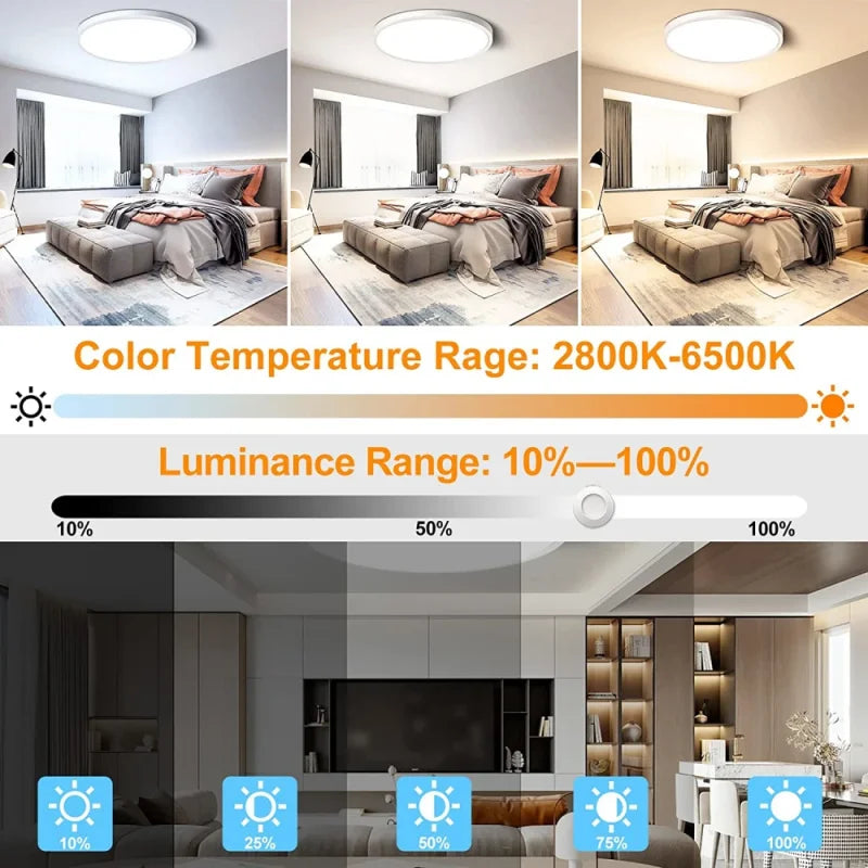 Ultra-Thin LED Ceiling Lamp Chandelier 23/30cm with Remote Control for Home Decor Lighting in Living Room Bedroom Kitchen