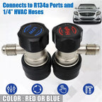 R134a/R1234yf Adjustable Quick Connector Refrigerant Adapter Set, Car A/C, 1 Pair