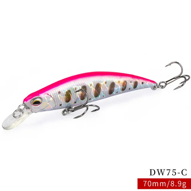 TSURINOYA 6pcs DW75 Sinking Jerkbait Fishing Lure 70mm 8.9g Minnow Hard Lure With Hook ABS Plastic Isca Artificial Leurre