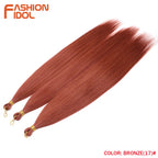 Straight crochet braids hair extensions 3pcs 28in synthetic pony hair bundles ombre silver grey