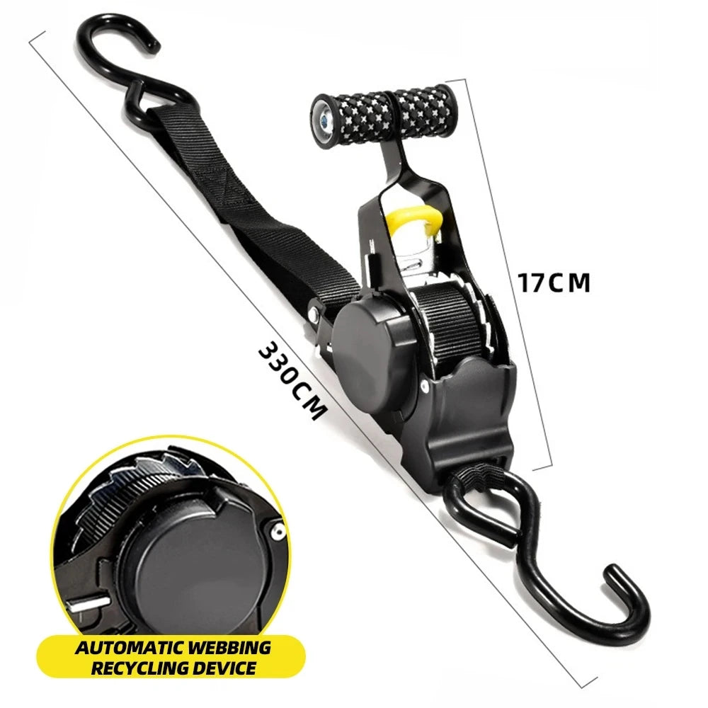 Ratchet Tie Down Straps for Cargo Load Securing, Retractable Belt, 1pc or 2pcs