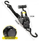 Ratchet Tie Down Straps for Cargo Load Securing, Retractable Belt, 1pc or 2pcs