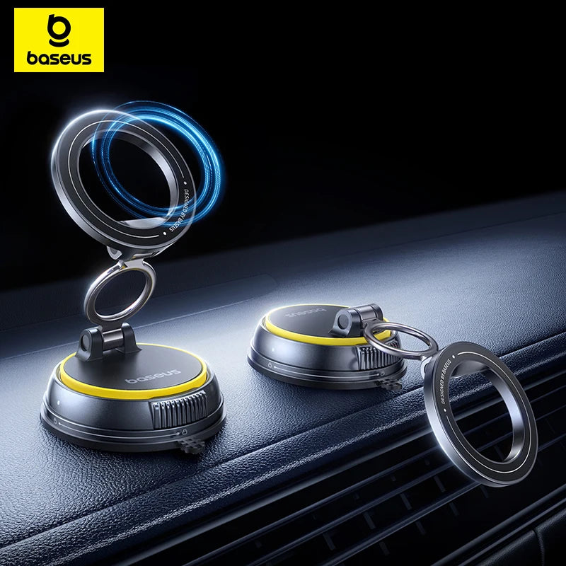 Baseus Vacuum Magnetic Car Phone Holder Mount 360° Rotation Stand Car Mount for iPhone Samsung Xiaomi Travel Holder Gym Stand