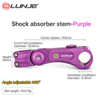 LUNJE Shock Absorber Bike Stem 31.8 MTB Handlebar Riser Extension Adapter 3D Forging Aluminum Alloy Bicycle Accessorie 100/140mm