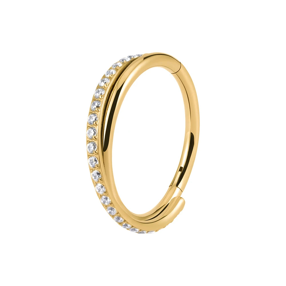 Right Grand Implant Grade Titanium Hinged Seamless Earrings Clicker Hoop Ring for Cartilage Helix Rook Septum Daith Tragus Conch