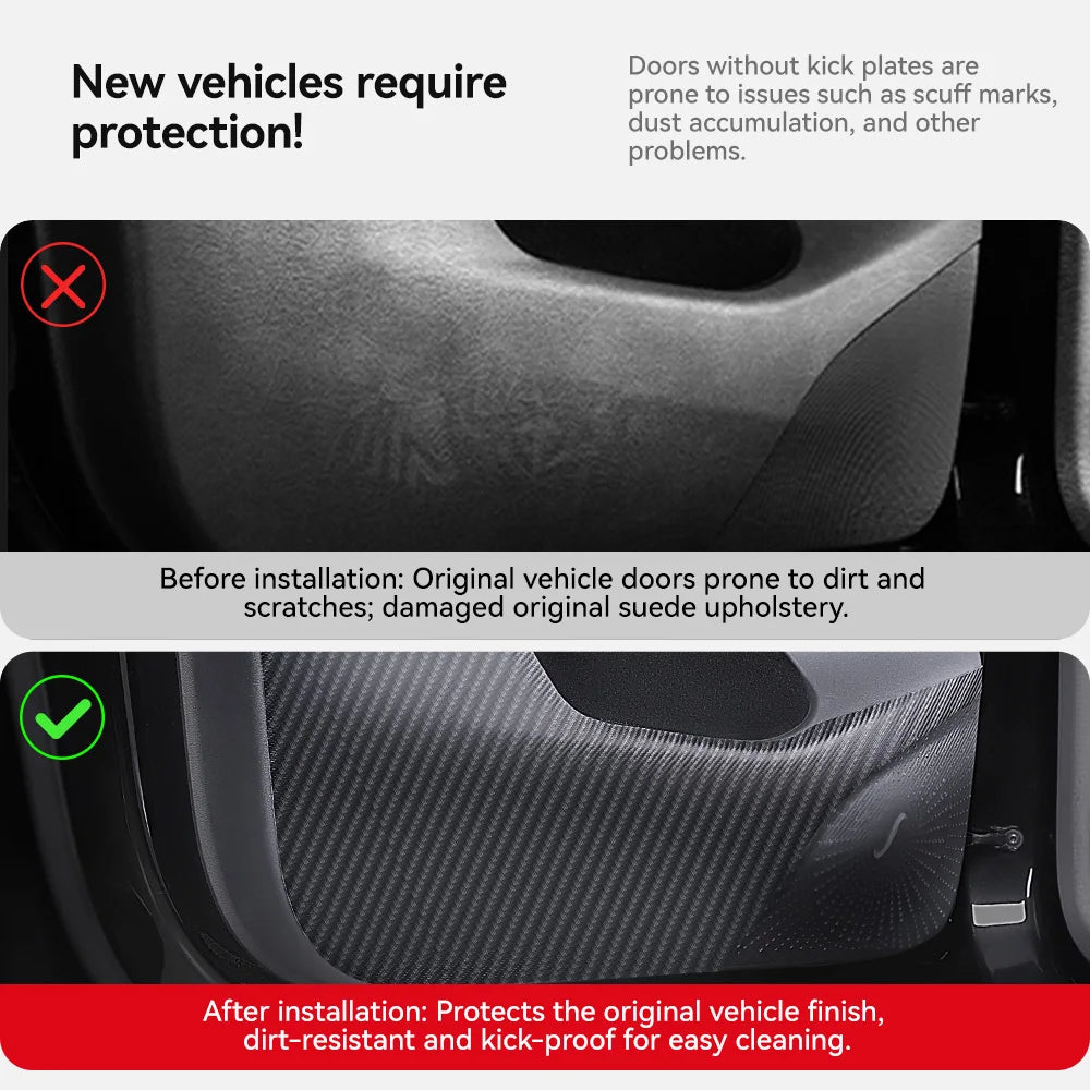 YZ For Tesla Model Y Juniper 2025 Car Door Anti-Kick Pad Leather Sticker Trim Kit Side Door Protector Cover Car Interior Decor