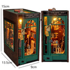 DIY Book Nook Kit Miniature Doll House With LED Light 3D Puzzle Model Building Wooden Bookshelf Bookend Toy Adults Birthday Gift