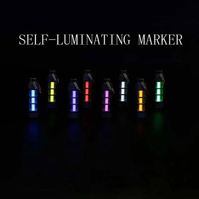 Titanium Alloy Luminous Night Signal Light Outdoor EDC Luminous 3.5*25mm Fluorescent Tube Self-illuminating Key Chain betalight