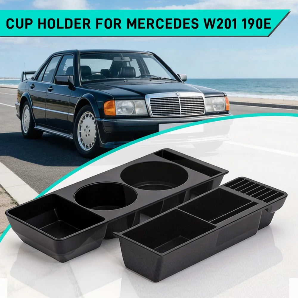 Car Cup Holder ABS For Mercedes W201 190E Double Coffee Beverage Cup Holder