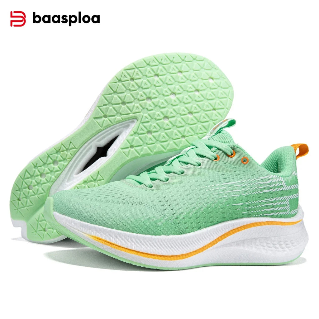 Baasploa Men Women Running Sneakers New Brand Carbon Plate Mesh Breathable Male Female Professional Training Unisex Sport Shoe