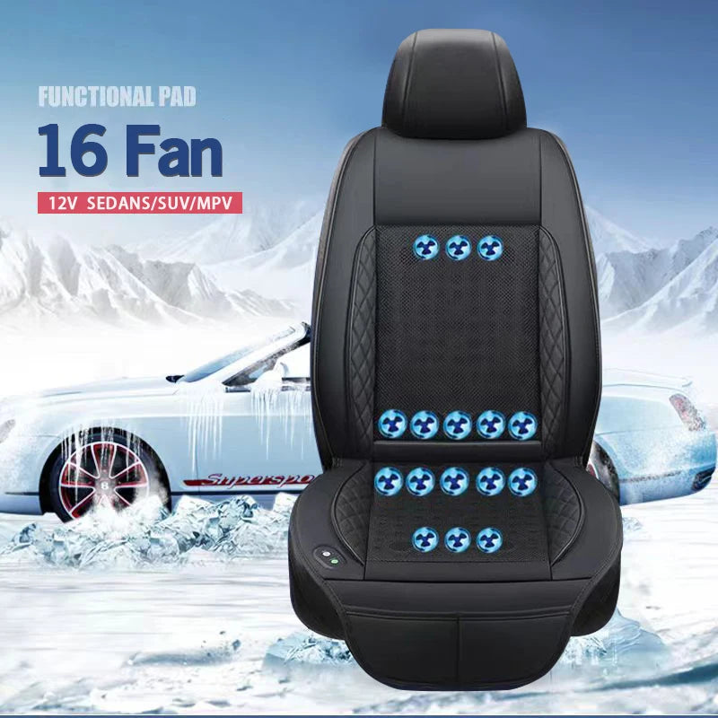 12V/24V Car Front Seat Cushion with Intelligent Fans Quick Cooling Summer Breathable Ventilated Seat Cushion Cars Accessoires