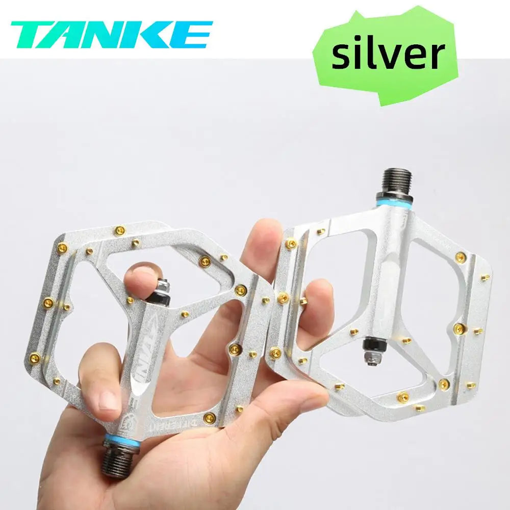TANKE MTB Bike Pedals Aluminum Alloy Non-Slip Platform 10 Pins/Side with Bearings, Colors