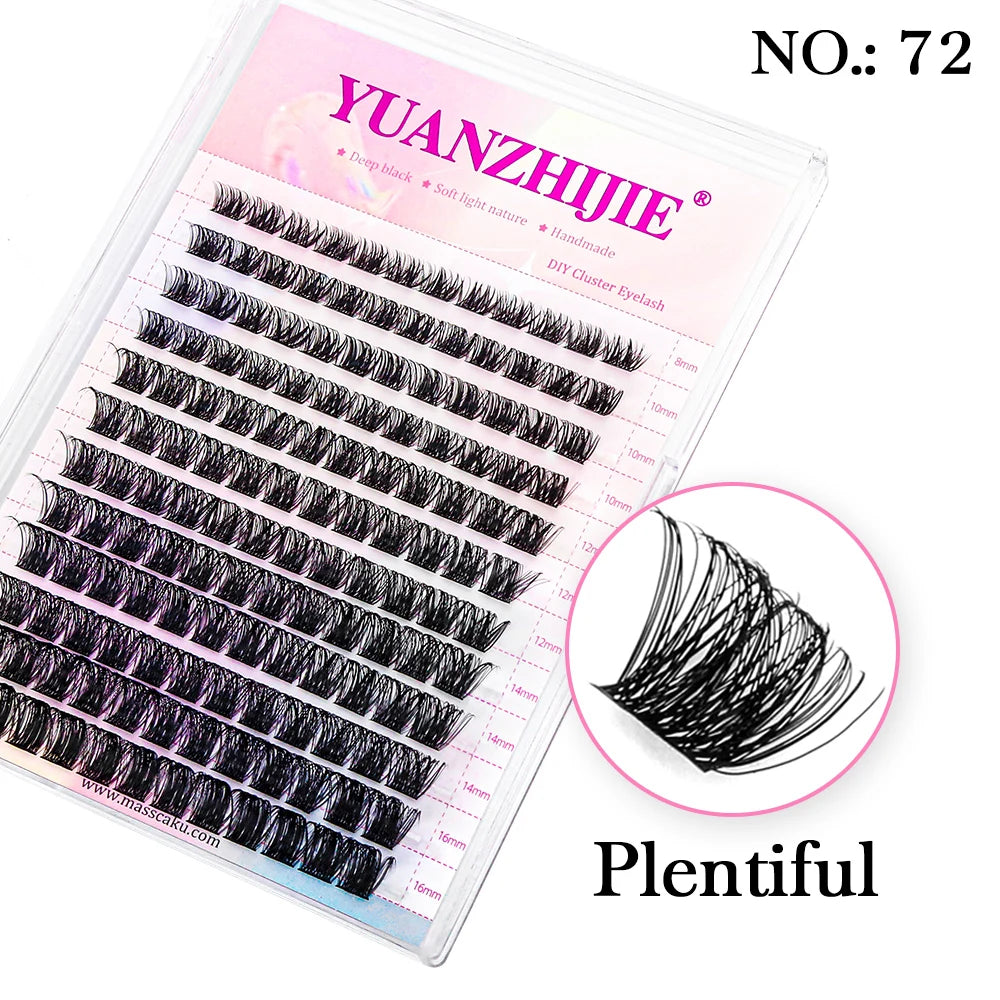 YUANZHIJIE Individual Eyelashes Makeup Cilios Cluster Eyelash Extension Wispy C/D Curling Volume Black Soft False Eyelash Makeup