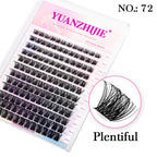 YUANZHIJIE Individual Eyelashes Makeup Cilios Cluster Eyelash Extension Wispy C/D Curling Volume Black Soft False Eyelash Makeup
