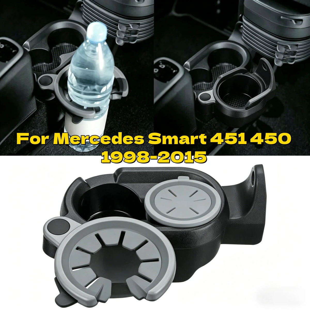 Car Mount Center Console Interior Accessories Double Cup Holder For Mercedes Smart 451 450 1998-2015 A4518100370