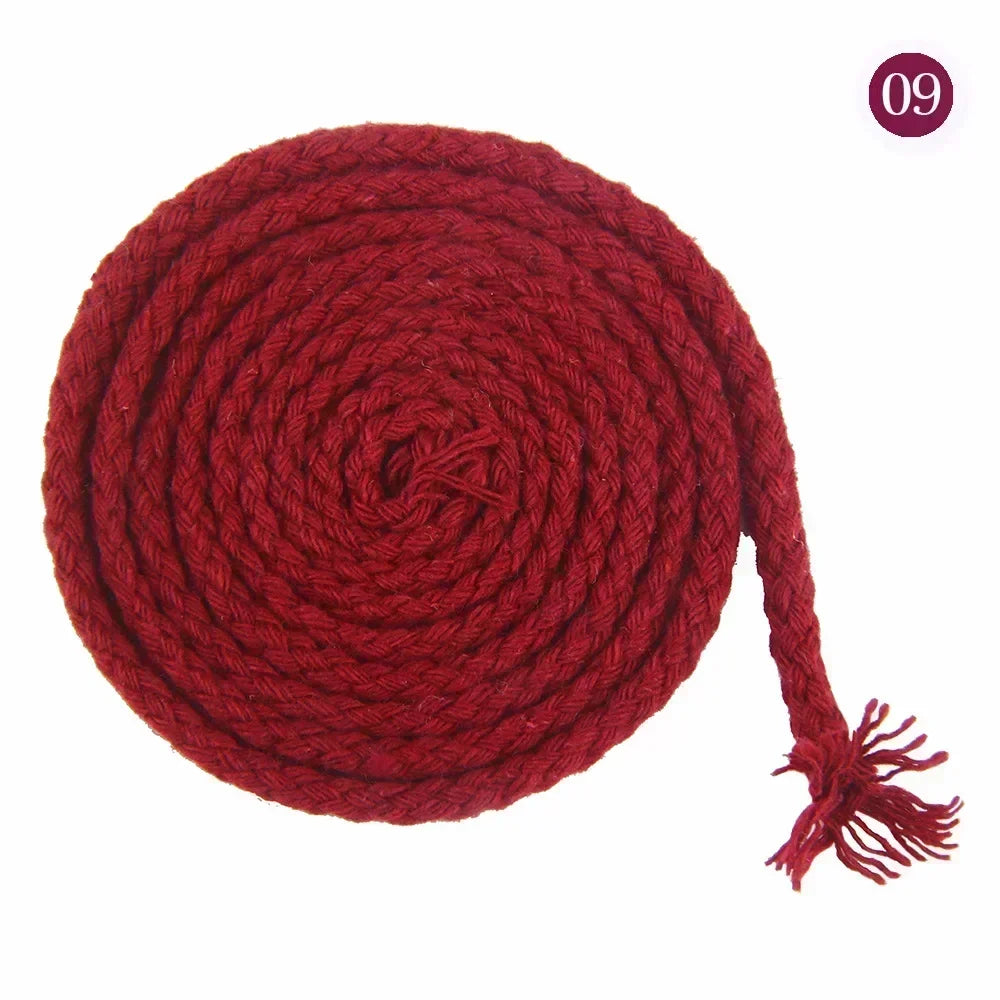 10M 5/7mm Cotton Cord for Sewing Twisted Rope Bag Strap Weave Cords Woven String Home Textile Decoration Ropes Craft Accessories