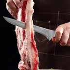 6 Inch Damascus Steel Boning Knife, Yellow Handle, Meat Cutting Fillet Butcher Knife