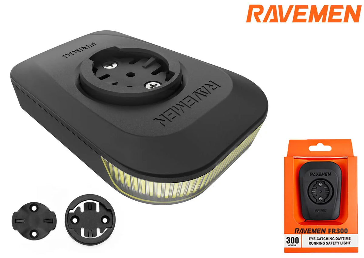 RAVEMEN FR300 Bike Daytime Headlight Compatible with Garmin XOSS IGPSPORT GPS Rechargeabl Bike Light Safety Side Visible