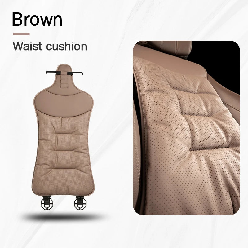 Universal Car Seat Cover Leather Cars Seat Waist Cushion Covers Four Season Auto Interior Seats  Protection Pad Car Accessorie