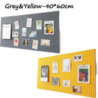 Felt Wall Sticker Display Board for Classroom Photo Wall, 2pcs Set, Grey Yellow Camel