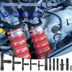 128Pcs Vacuum Connector Assortment Plastic Hose Joiner Tee Water Spray Pipe Joints Plastic Straight T Piece Connectors for Car