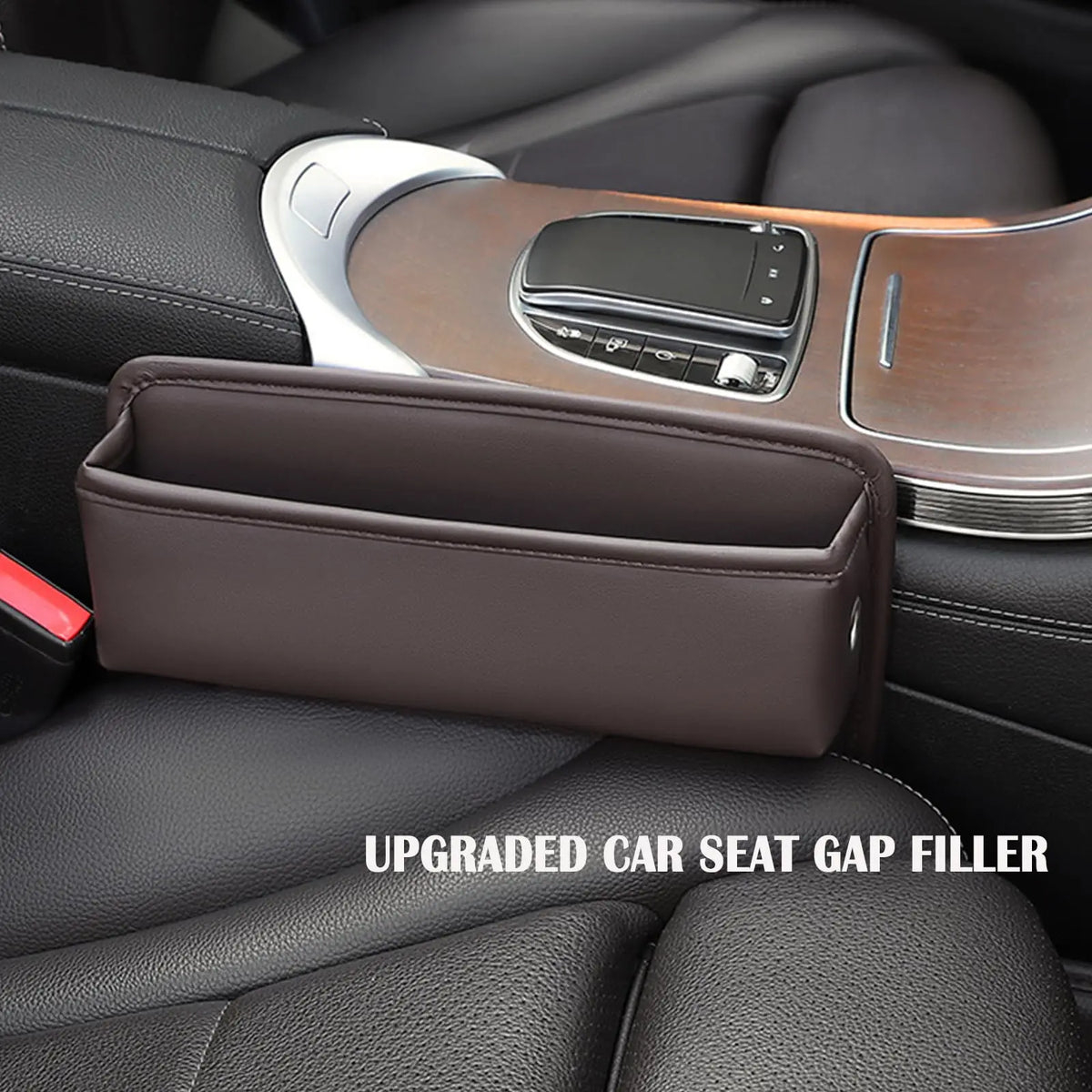 Leather Car Seat Gap Organizer, Universal Side Pocket Storage Box for Tidying Small Items