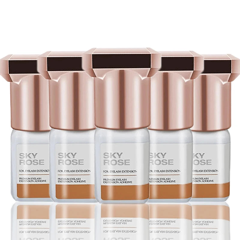 5 Bottles Sky Rose Glue Original Korea Flase Eyelashes Extension Supplies 5ml Beauty Shop Makeup Tools Adhesive Healthy