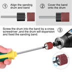 XCAN 384pcs Sanding Drums Kit 80-600 Grit Sanding Bands Sleeves with Drum Mandrels for Dremel Nail Drill Rotary Abrasive Tools
