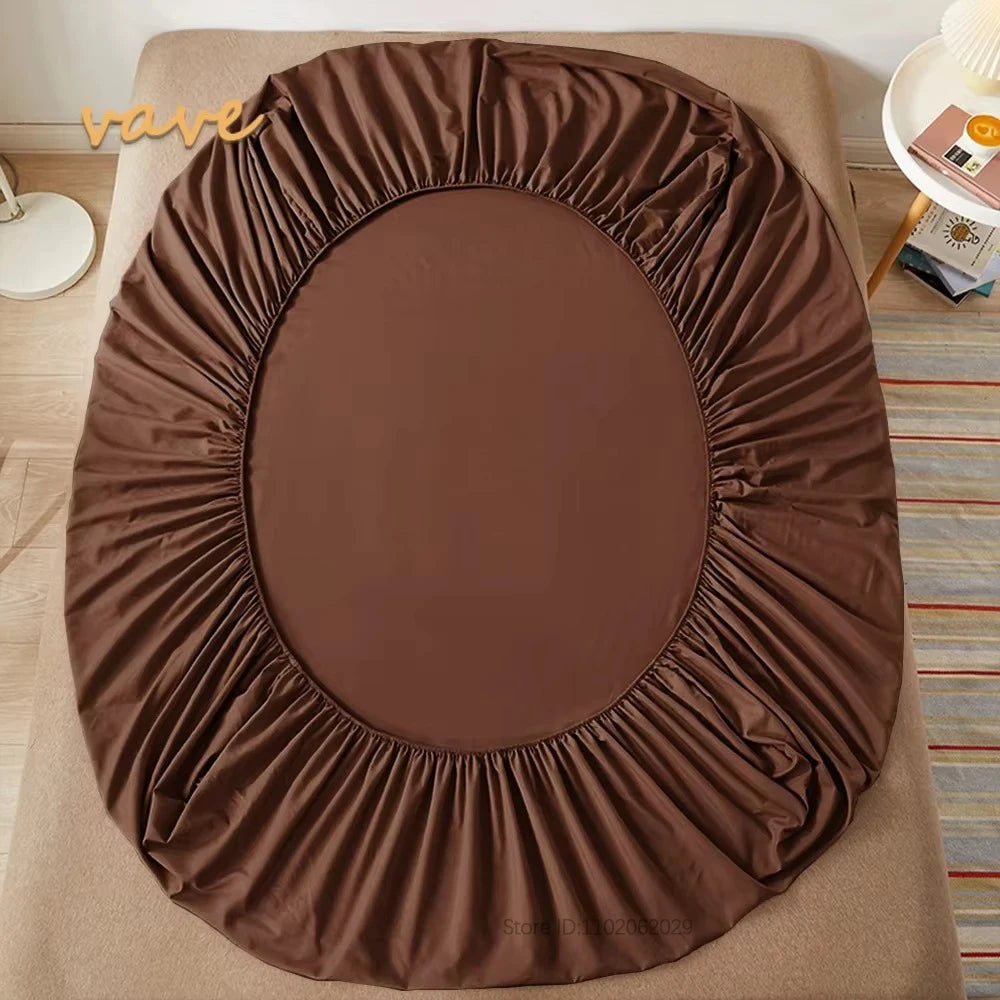 Soft Cotton Fitted Sheet Single Double King Queen Size Mattress Cover with Elastic Band Bed Sheet Bed Linens 100/120/150/180/200