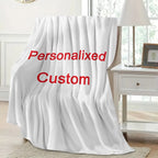 1 Piece of Custom Personalized Blanket with Image Upload DIY Flannel Blanket - Customize with Warm Photos, Soft and Warm, Suitable for Sofa, Bed, Office, Car, and Outdoor Travel - Perfect for All Seasons, Halloween, Thanksgiving, Birthdays, Weddings, Coup