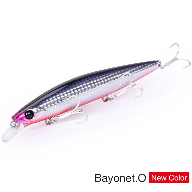 TSURINOYA 4PCS Ultra Long Casting Saltwater Sinking Minnow Sea Fishing Lure BAYONET 135mm 26.4g Seabass Mackerel Hard Bait