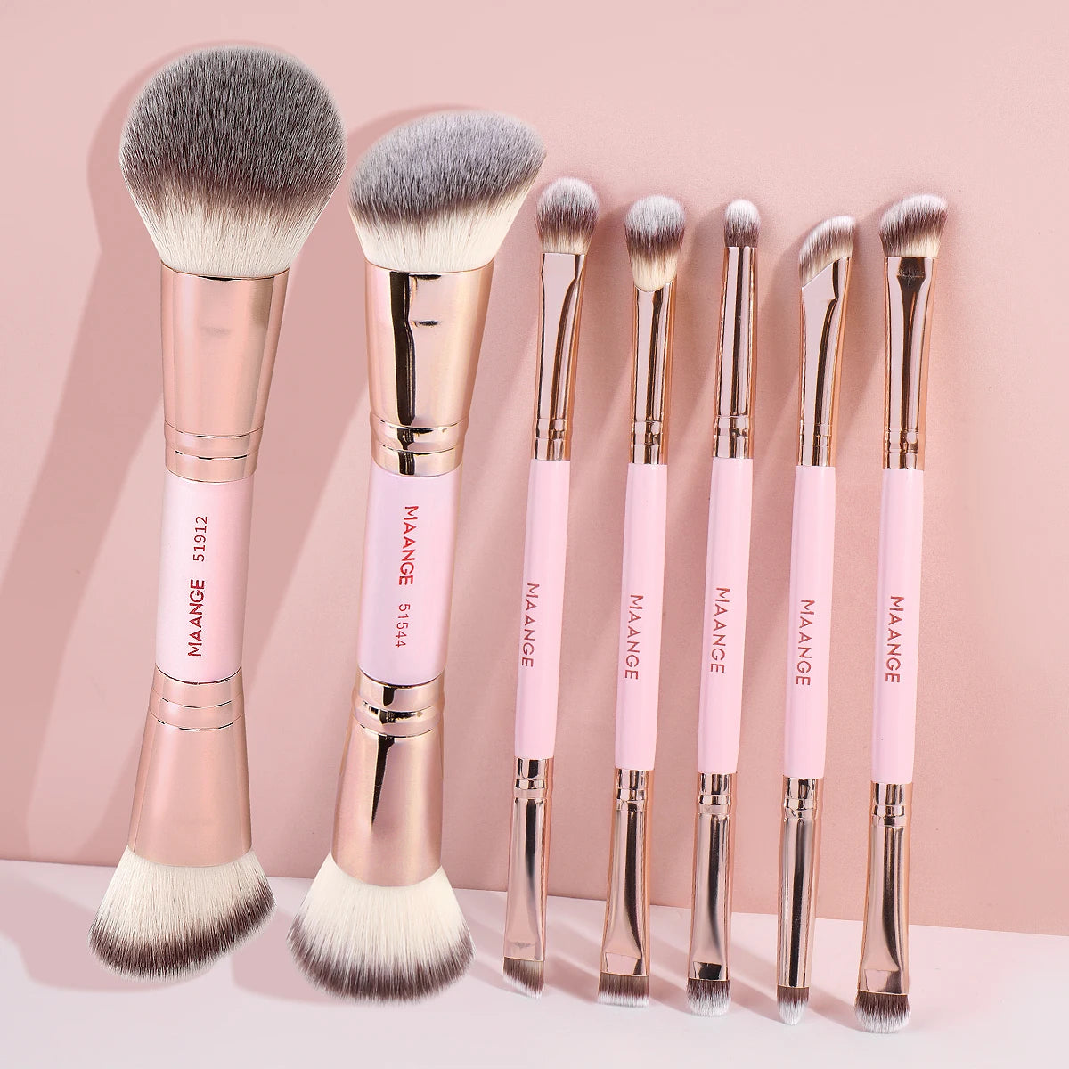 MAANGE 7pcs Double Head Makeup Brushes Dense Foundation Concealer Liquid Cream Blending Detail Eyeshadow Brushes Beauty Tools