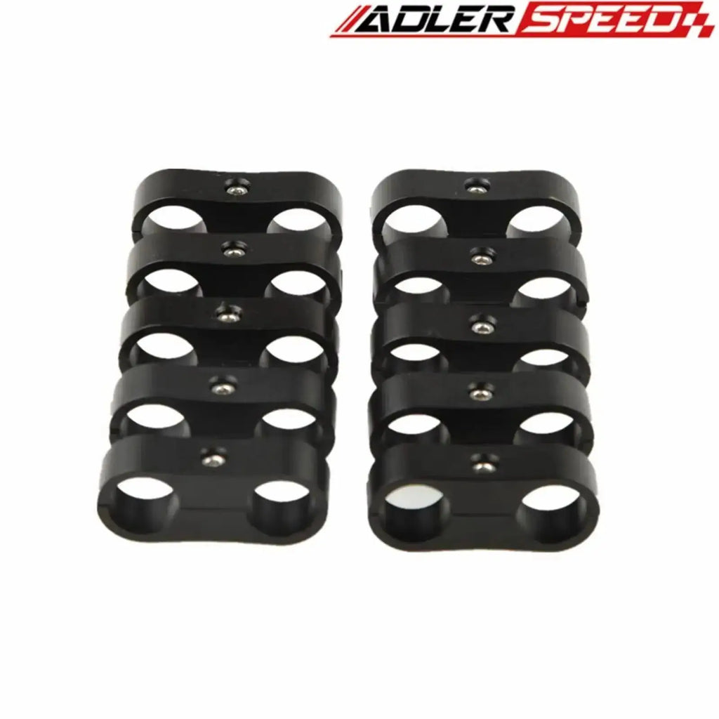 10PCS Universal 3AN 6AN 8AN 10AN 12AN 14AN Billet Oil Fuel Water Hose Tube Seprator Divider Clamp Aluminum Line Separator Kit