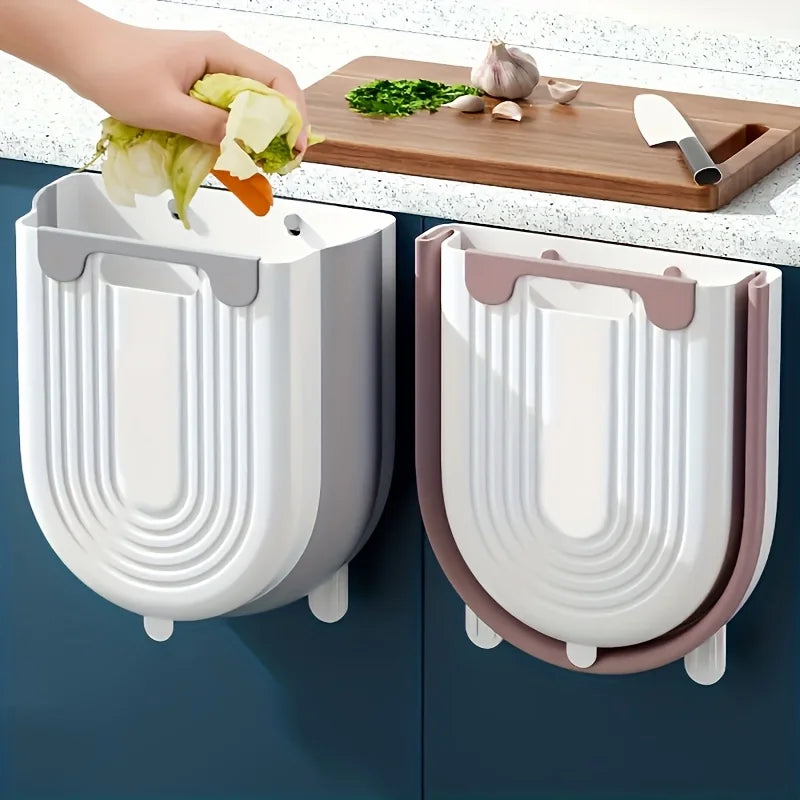 6/10L Hanging Kitchen Trash Can Collapsible Trash Can for Kitchen Foldable Small Garbage Can Compost Bin Under Sink Waste Bin