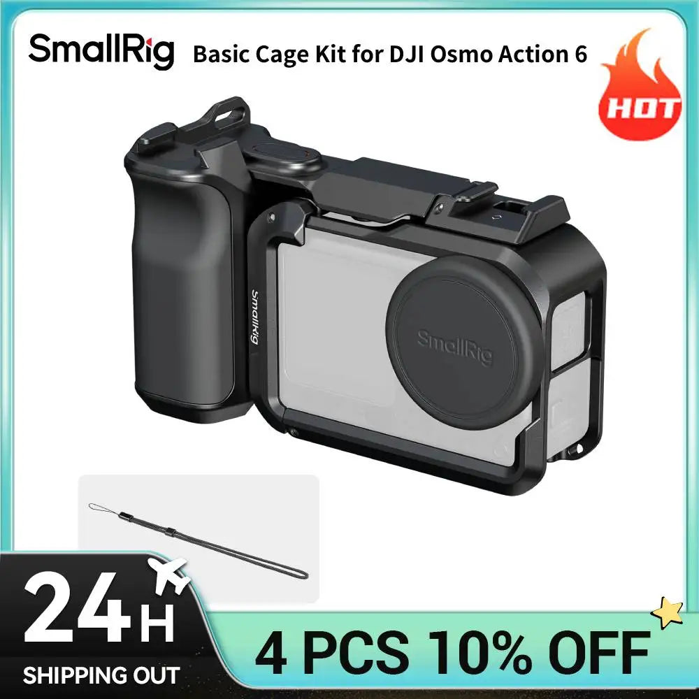 SmallRig Cage Kit for DJI Osmo Action 6 with Handle, Wrist Strap, Built-in Tool