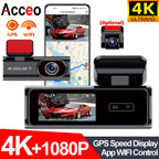 Ultra HD Dash Cam 4K Loop Recording 24H Parking Monitoring Optional 1080P Night Vision Rear Camera Supports WiFi APP Control