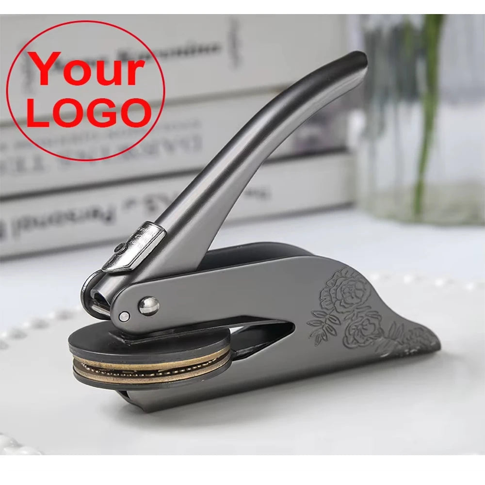 Custom Embosser Stamp LOGO DIY Personalized Book Embosser Seals for Letter Head Wedding Envelope Graduation Christmas Decora