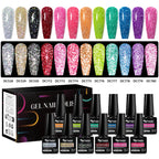 8/12pcs Glitter Gel Nail Polish Set Sparkling Glitter Semi Permanent Soak Off UV Gel Varnish Manicure With Box DIY Nail Supplies