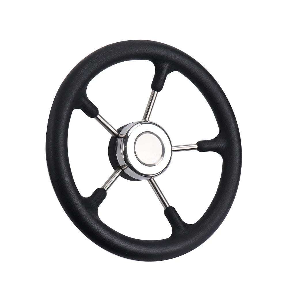 Boat Accessories Marine 13 Inch stainless steel 5 Spoke Destroyer Steering Wheel with Black Foam