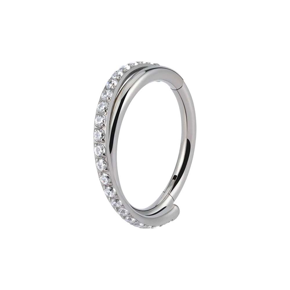 Right Grand Implant Grade Titanium Hinged Seamless Earrings Clicker Hoop Ring for Cartilage Helix Rook Septum Daith Tragus Conch