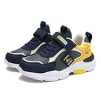 Autumn and Winter Children's Shoes, Boys' Sports Shoes, Leather Surface, Breathable, Non-Slip, Versatile Sports Shoes for Middle-Aged and Older Children, Elementary School Students