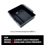 TEKSY Center Console & Armrest Storage Box Set for Tesla Model Y 2025-2026 Juniper, ABS