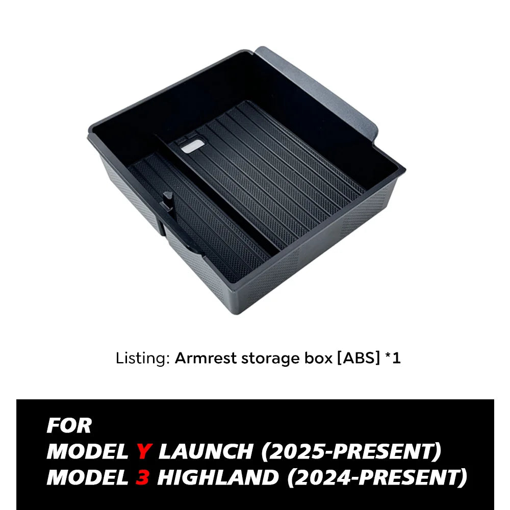 TEKSY Center Console & Armrest Storage Box Set for Tesla Model Y 2025-2026 Juniper, ABS