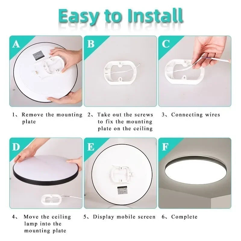 Golden Led Ceiling Lamp 220V Dustproof Ceiling Panel Lamp Indoor Bathroom Lamp for Living Room Decor Ultra-thin Ceiling Lights
