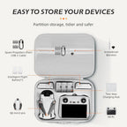 DJI Mini 3/Mini 3 Pro Hard Shell Carrying Case PU Leather Waterproof Shoulder Bag