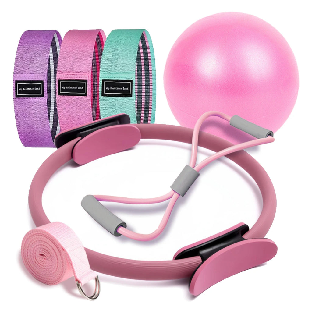 NEW Pilates Ball And Ring Set Pilates Fitness Ring Resistance Band Exercise Workout Fitness Equipment For Pregnancy Postpartum