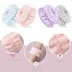 4/2PCS Wrist Washband Microfiber Wrist Wash Towel Band Wristband Scrunchies Wash Face Absorbent Wrist Sweatband Women Headband