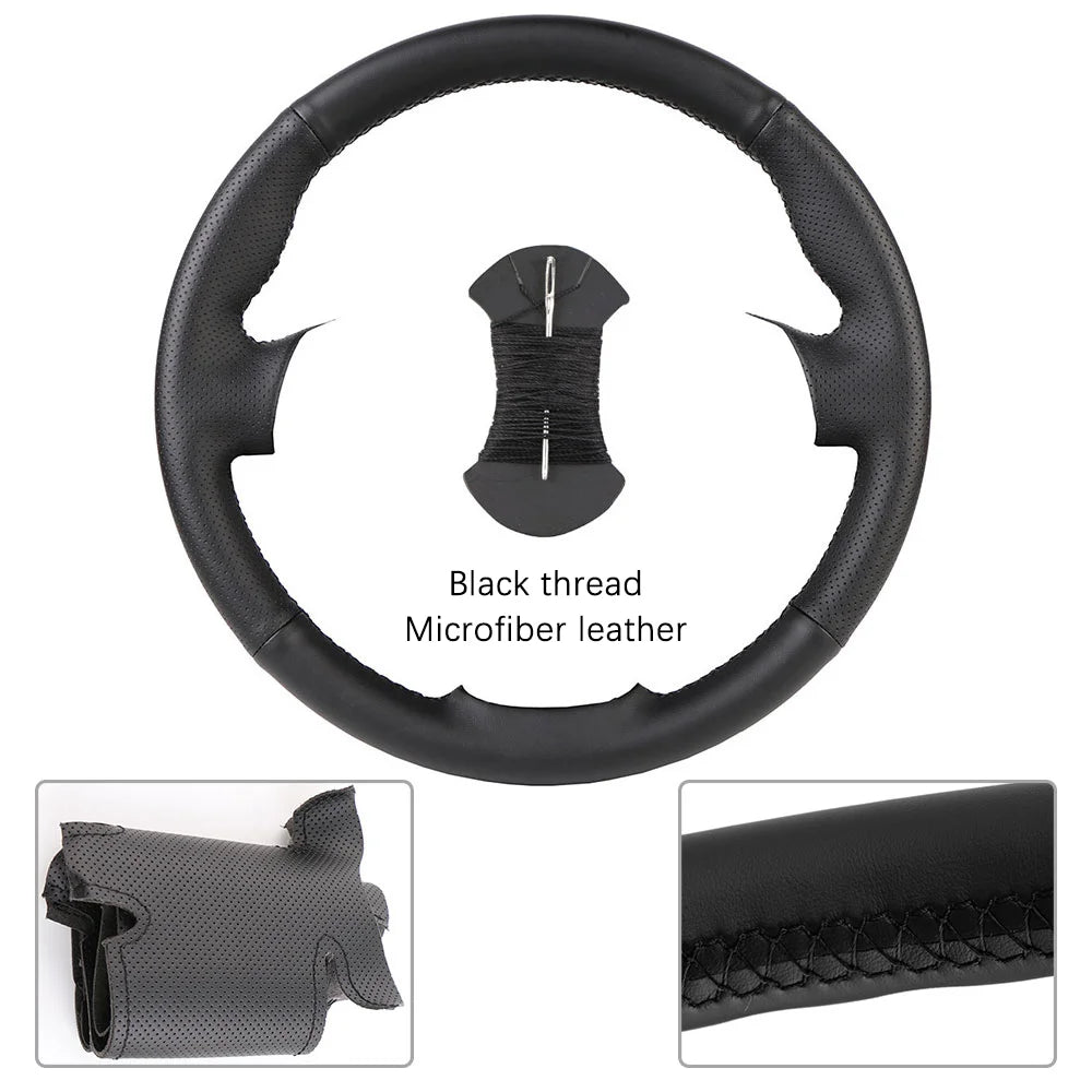 Custom For Mercedes Benz W176 W246 A-Class C-Class W204 C117 C218 X218 W212 C207 Car Steering Wheel Cover Microfiber Leather